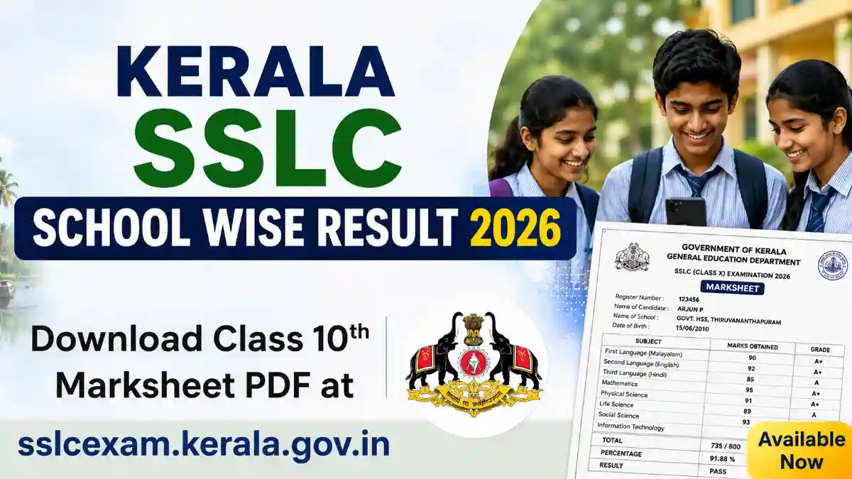 Kerala SSLC School Wise Result 2026