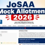 JoSAA 2026 Mock Allotment