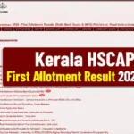 Kerala HSCAP First Allotment Result 2026