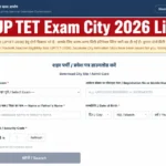 UPTET Exam City Slip 2026